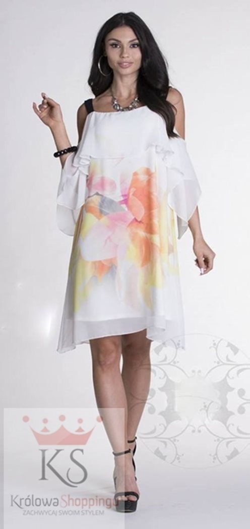 Sukienka falbanka kwiaty