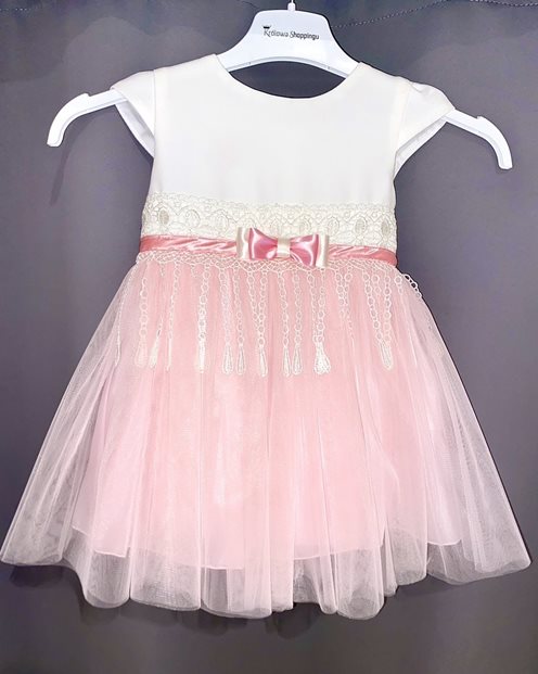 Sukienka dziecięca koronka i tiul róż
