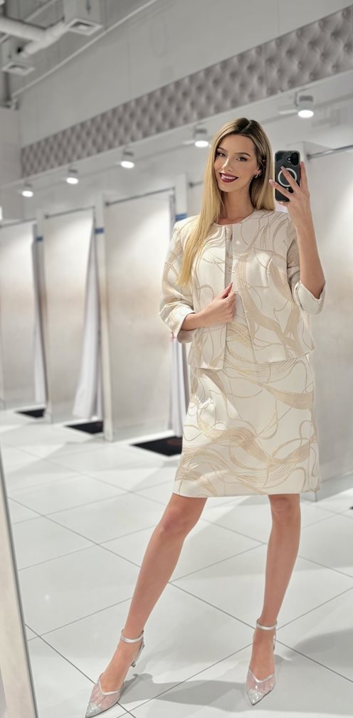 Sukienka p.róż/złoto