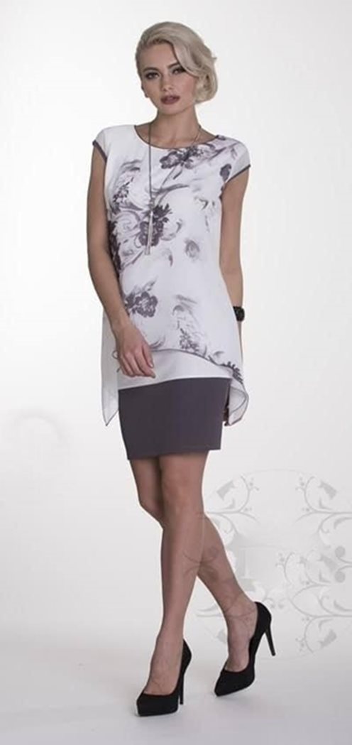 Sukienka maskująca wzór kwiatowy fiolet