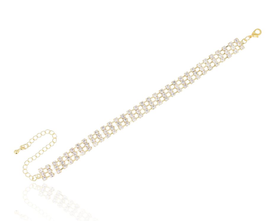 Bransoleta 3 rzędy, średnia cyrkonia