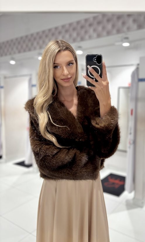 Futerko z kołnierzem czekolada