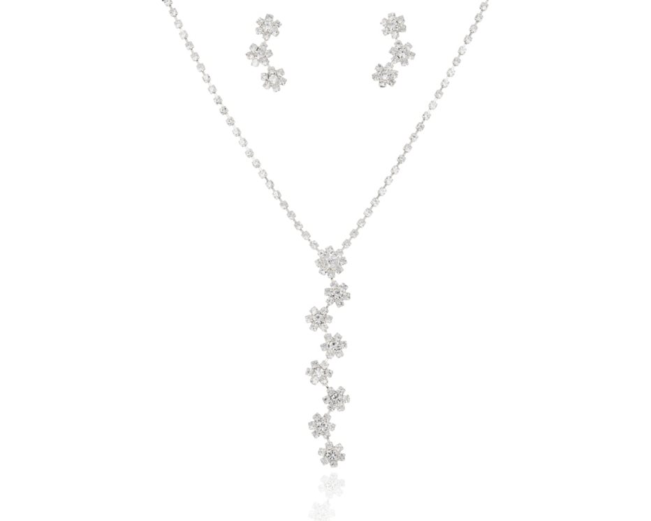 Komplet cyrkonie kwiatki