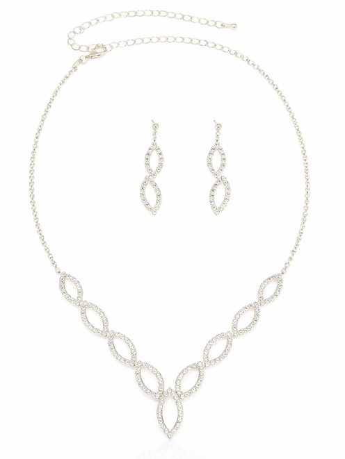 Komplet z ażurowym motywem listków