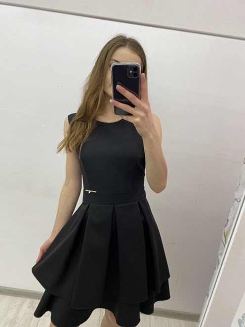 Sukienka falbankowa czarny