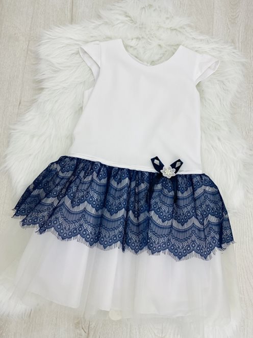 Sukienka dziecko tiulowa wiązanie z tyłu biały