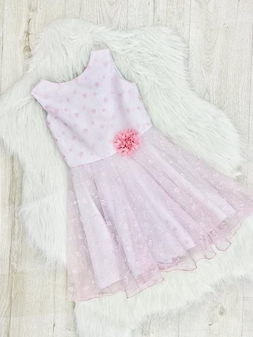 Sukienka wzorek różowy kwiatek róż