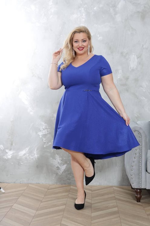 Sukienka krótka asymetria rękawek chaber