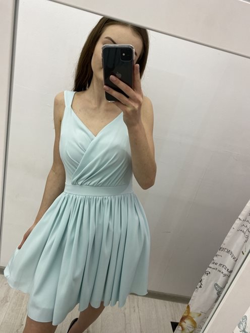 Sukienka krótka zwiewna LATO błękit