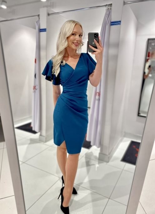 Sukienka krótka opływowy rękawek zielony