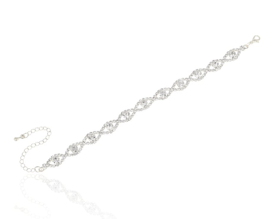 Bransoletka cyrkoniowa oczko łezka