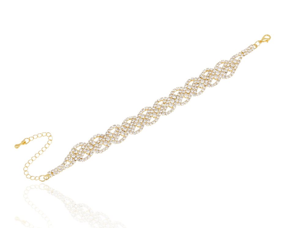 Bransoleta cyrkoniowa warkocz