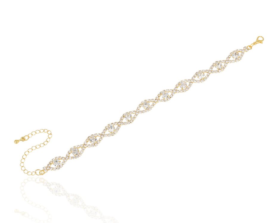 Bransoletka cyrkoniowa oczko łezka