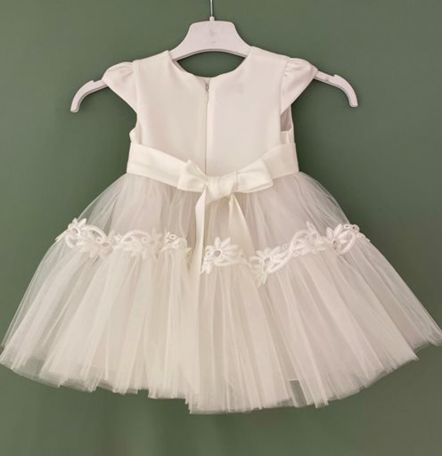 Sukienka dziecięca kokardka tiul biel