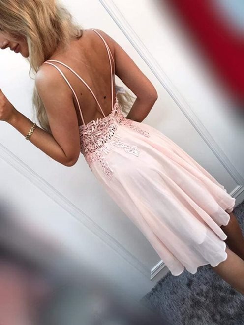 Sukienka krótka ramiączka łabędź róż