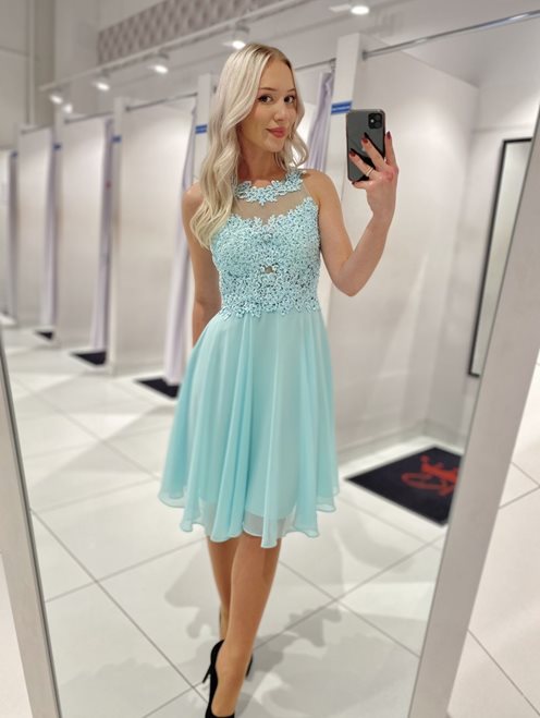 Krótka sukienka zabudowany przód mięta