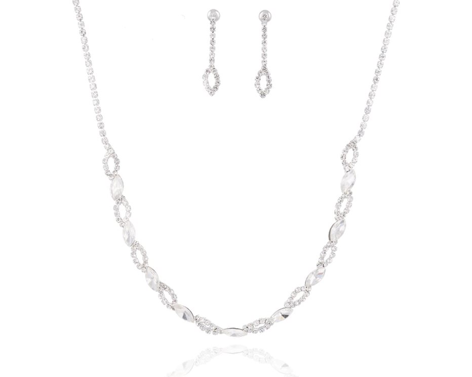 Naszyjnik z kolczykami srebro/ złoto