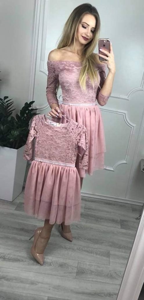 Sukienka tiulowa hiszpanka koronka róż