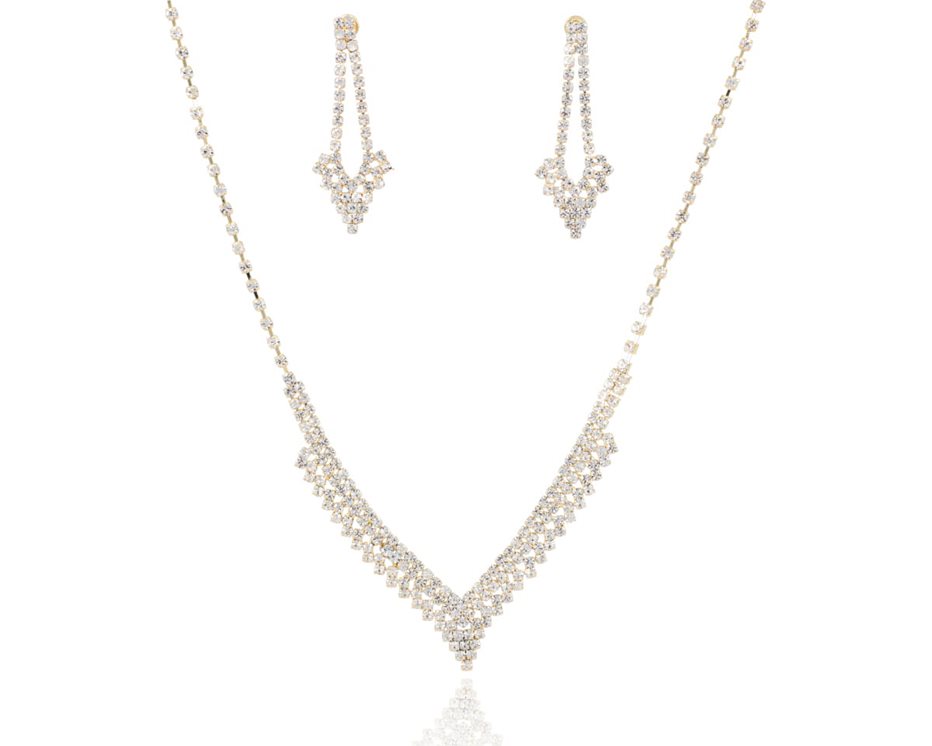 Komplet szpic z długimi kolczykami