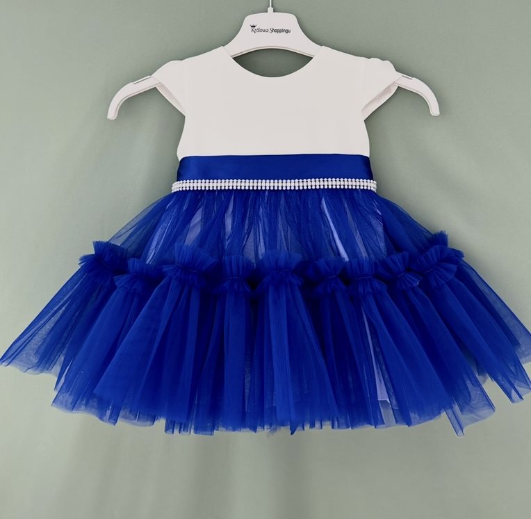 Sukienka dziecięca rozłożysty tiulowy dół chaber