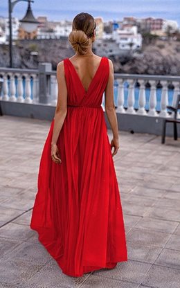 Sukienka długa tiul błyszcząca ramiączka czerwony