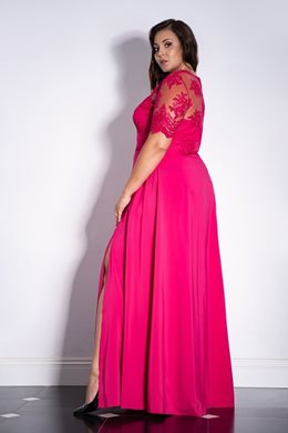 Długa sukienka rękawek fuksja