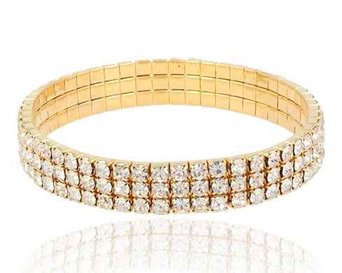 Bransoleta 3 rzędy, mała cyrkonia