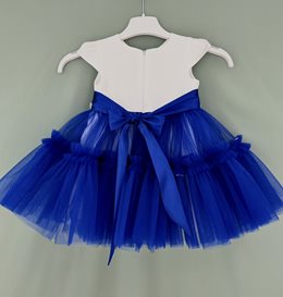 Sukienka dziecięca rozłożysty tiulowy dół chaber