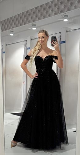 Sukienka długa tiul zdobienia hiszpanka czerń