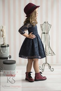 Sukienka koronka dziecko granat