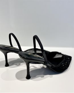 Czółenka do szpica cyrkonie czerń