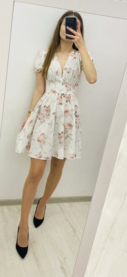 sukienka krótka zwiewna róż