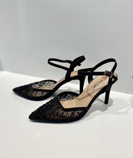 Czółenka na szpilce cekinki czerń