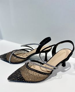 Szpilki cyrkoniowe paski czerń