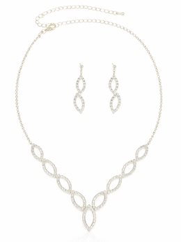 Komplet z ażurowym motywem listków