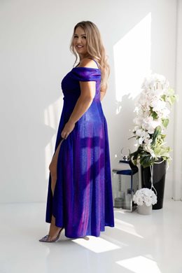 Sukienka długa opadające ramiona brokat holo chabe