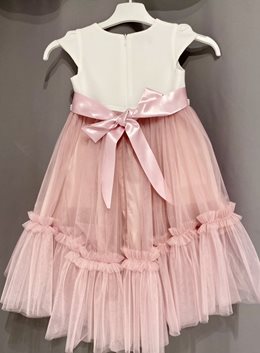 Sukienka dziecięca z tiulem i aplikacją wrzos