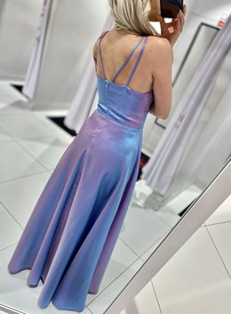 Sukienka długa brokat holo fiolet