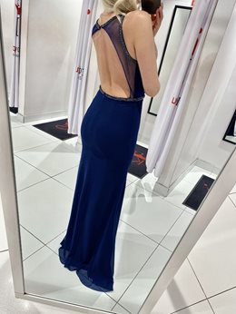 Syrenka długa odkryte plecy granat