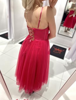 Sukienka midi gorsetowa fuksja