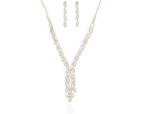 Komplet cyrkonie krawatka