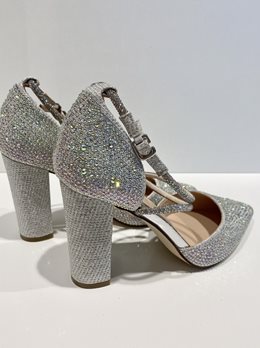 Czółenka całe cyrkoniowe pasek srebro